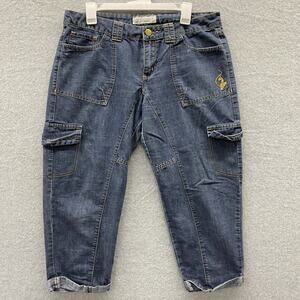 Baby Phat Jeans Womens Size 34 11 Cargo Capris Y2K Vintage Boho Streetwear Cat